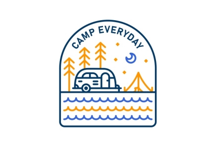 Camp Everyday 2 T-Shirt adventure apparel camp camping caravan hiking holiday monoline mountain national park nature outdoor outline summer tattoo travel tshirt van wanderlust