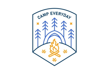 Camp Everyday 1 T-Shirt adventure apparel camp campfire camping hiking holiday monoline mountain national park nature outdoors outline summer tattoo travel tshirt vacation wanderlust