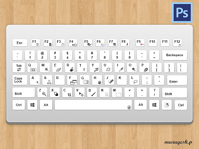 Keyboard button design keyboard keys photoshop psd shortcut tools ui windows wood