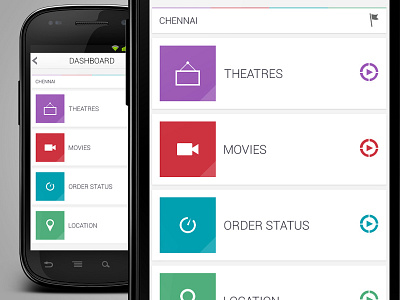 Mobile Movie Tickets andriod app dashboard design mobile movie online ticket ui