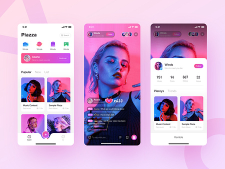 6.4 A live-streaming app by Wind on Dribbble
