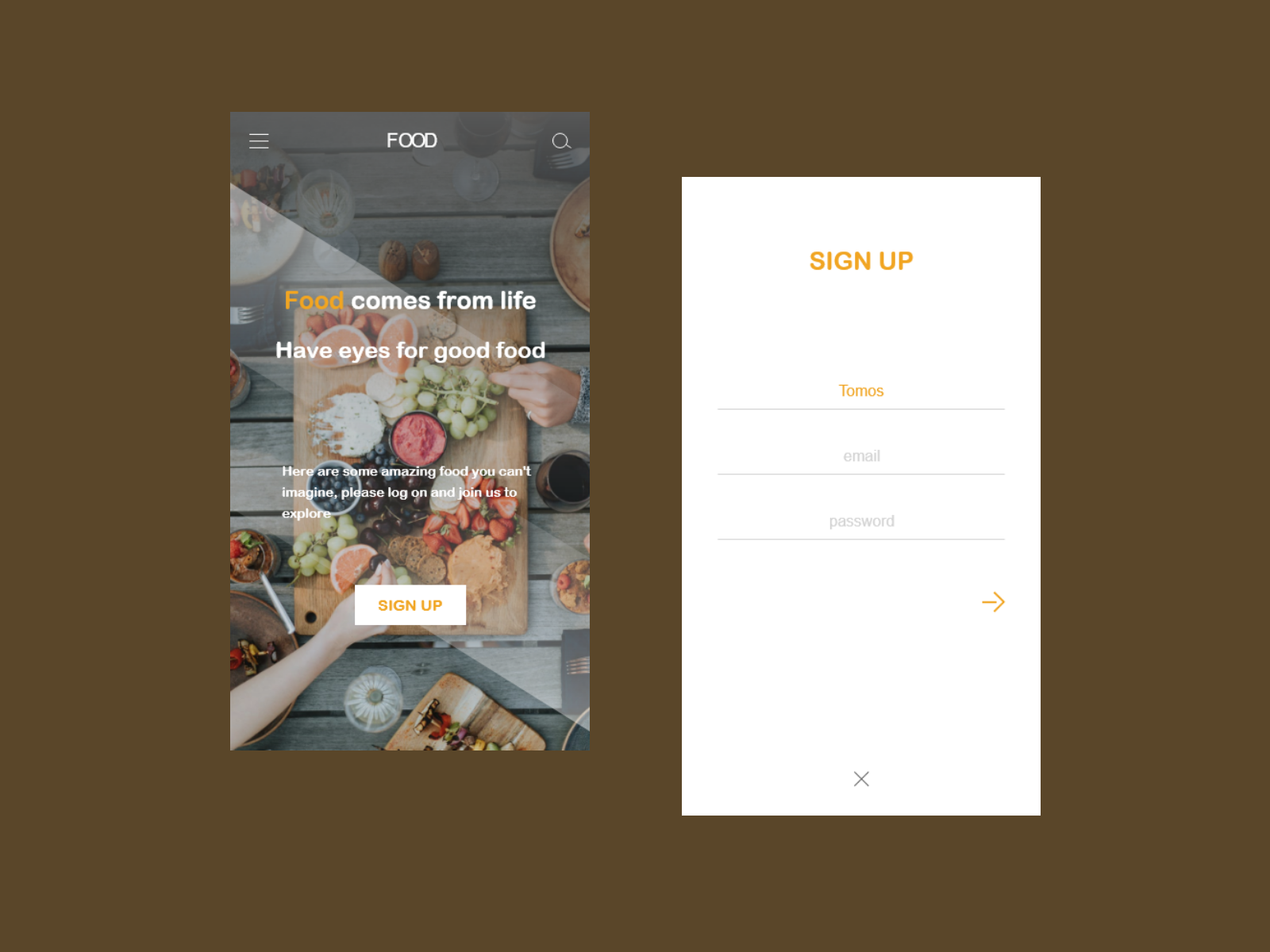 Food Login By Zilu L On Dribbble   Food Login 4x 