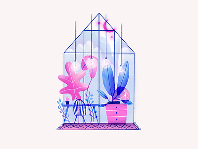 dream studio blue digitalart dreams garden illustration pink pinky plants procreate studio