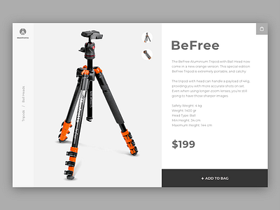 Manfrotto 2 #MadeWithXD header product ui ux xd