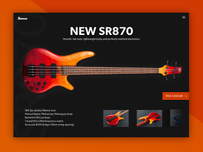 Ibanez Product Page #MadeWithXD design header product ui xd
