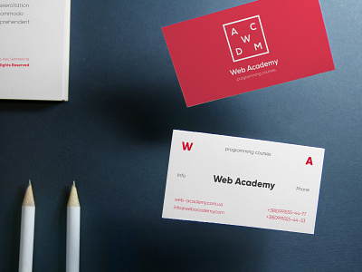 Web Academy - programming courses academy branding business card design logo typogaphy