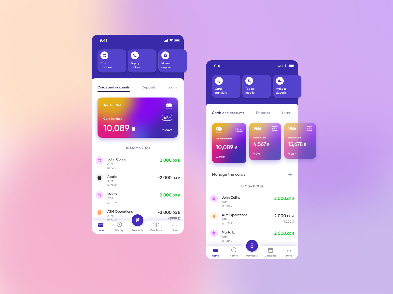 Bank Mobile App by Katerina Polyakova on Dribbble