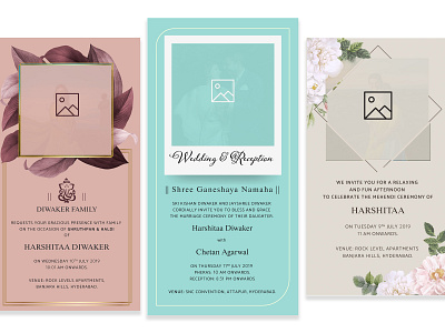 Wedding Invitations design flat typography vector