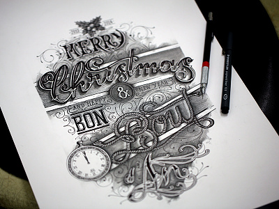 Christmas & New Year [2013-2014] hand lettering handmade handtype letter lettering letters script type typo typography