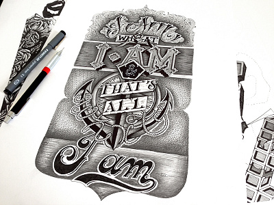 Popeye Quote [I Am what I Am] hand lettering handmade handtype letter lettering letters script type typo typography