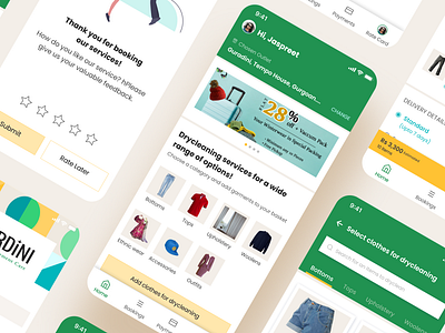 Guardini Mobile Application Redesign drycleaning laundry app material ui materialdesign minimal mobileapp redesign