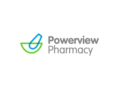 Powerview Pharmacy Logo branding calligraphy canada logo typography