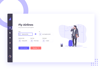 Fly Airlines aircraft booking page checkout flight landing page minimalism plane uidesign web design