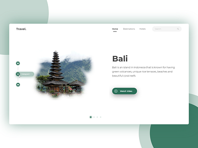 Travel Web App bali booking page clean indonesia landing page minimalism web design wonderfull