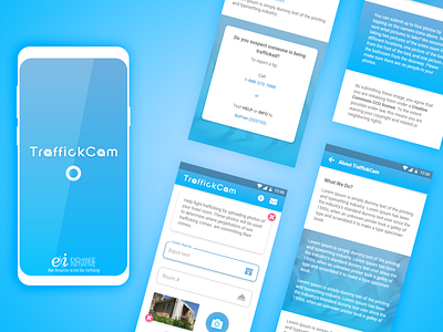 TraffickCam App android android app app contact design form loading page ui ux