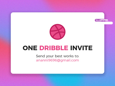One Dribbble Invite aesthetics branding cards colorful designers gradient graphic design illustration invite invites logo ui ui ux ui design uiux welcome works