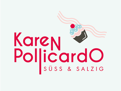 Karen Pollicardo Logo Design branding cakes catering chef food foodie graphic design green kitchen logo pink web