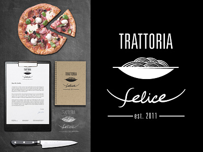 Trattoria Felice Italian Restaurant - Branding black brand branding corporate italian logo restaurant