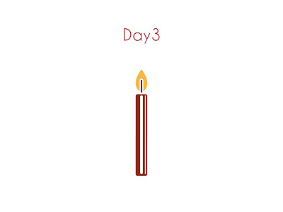 Day 3 Christmas Calendar candle christmas illustration red