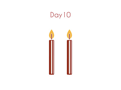 Day 10 Christmas Calendar candle christmas illustration red