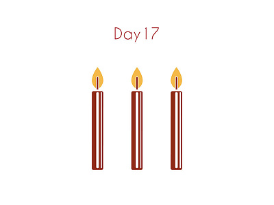 Day 17 Christmas Calendar candles christmas fire happy new year illustration