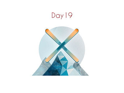 Day 19 Christmas Calendar christmas illustration mountains ski sport sports