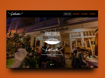 Trattoria Felice Restaurant branding design food logo markos esther orange restaurant ux ui web