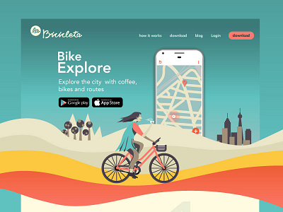 La Bicicleta App app landing product web website