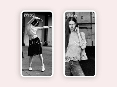 Woollyboolly website app black and white clean editorial fashion grid photographer ui ux web wordpress