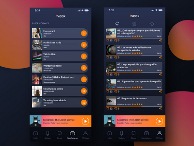 iVoox podcast app design ivoox podcast redesgin responsive design ui ux web