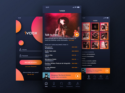 iVoox podcast app design ivoox podcast redesgin responsive design ui ux web