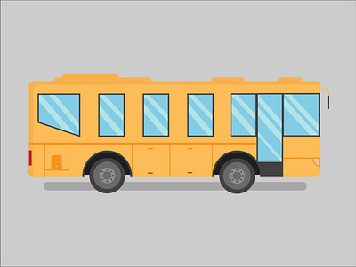 Yellow Bus adobe illustrator bus design flat flatdesign freelance illustration illustrator poster traffic vector vector illustration