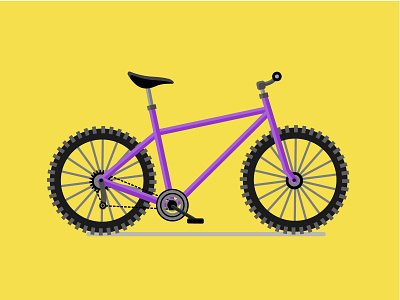 Purple Bike adobe illustrator bike design flat design illustration illustration art illustrator pantone2021 poster art purple vector vector art vector illustration yellow