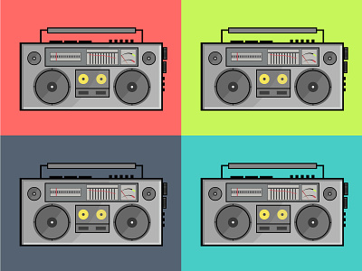 Boombox with different backgrounds