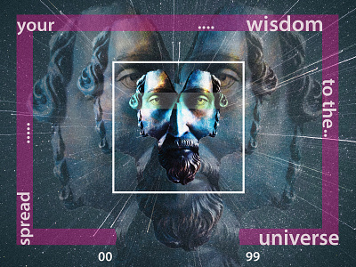 Spread your wisdom to the universe design freelance poster poster art sculpture typography
