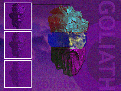 Goliath app colour design flat freelance illustration poster poster art sculpture typography web