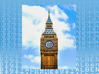 Digital Ben big ben blue design freelance gradient illustration london poster poster art