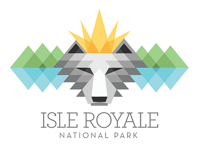 Isle Royale Logo branding camping clean crown hunting identity isle royale logo national park park poly poly logo triangles wolves