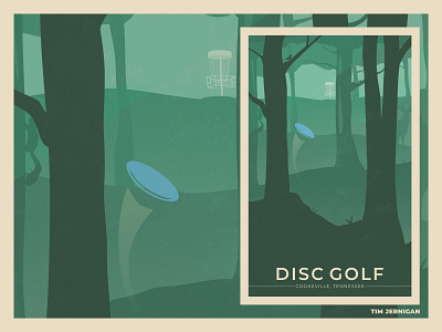 Cookeville Disc Golf Poster design discgolf graphic design illustration poster vector