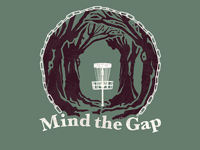 Mind The Gap disc golf discgolf graphic design illustration shirt shirtdesign vector