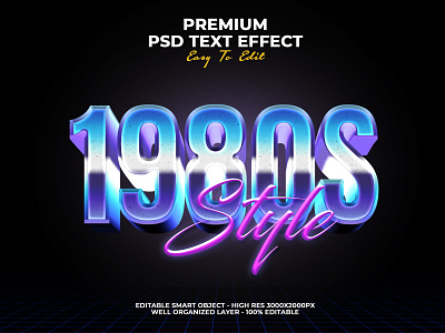 1980s Text Effect branding effect identity style text text effect