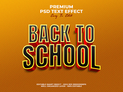 Back To School Text Effect PSD 80s effect psd retro style text text effect