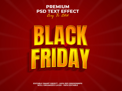 Black Friday Text Effect PSD poster