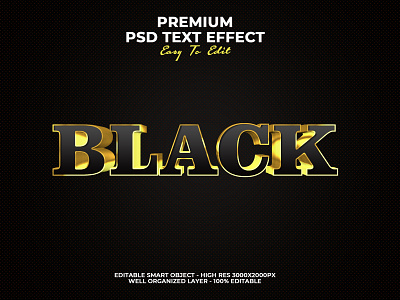 Black Text Effect PSD poster