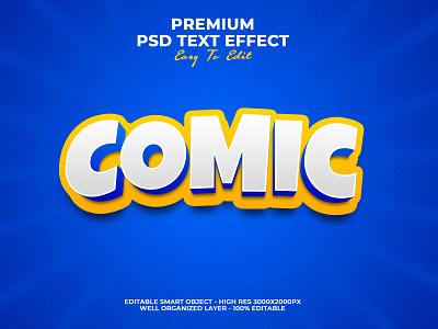 Comic Text Effect PSD poster