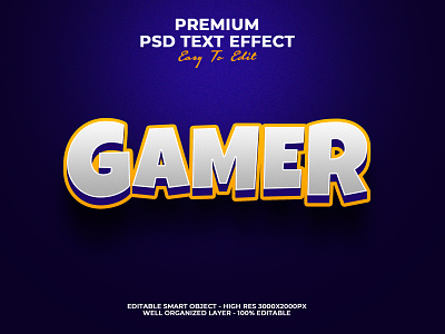 Gamer Texxt Effect PSD poster