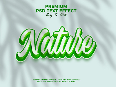 Nature Text Effect PSD poster