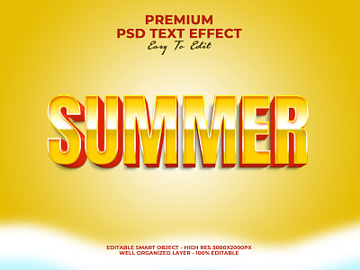 Summer Text Effect PSD poster