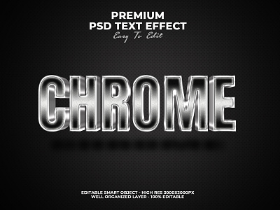 Chrome Text Effect PSD poster