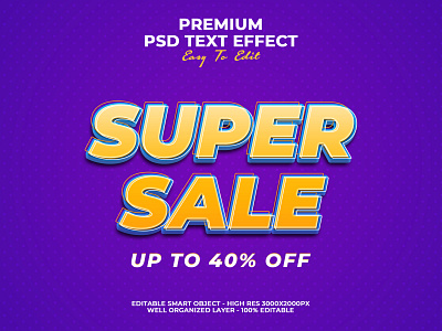 Super Sale Text Effect PSD poster